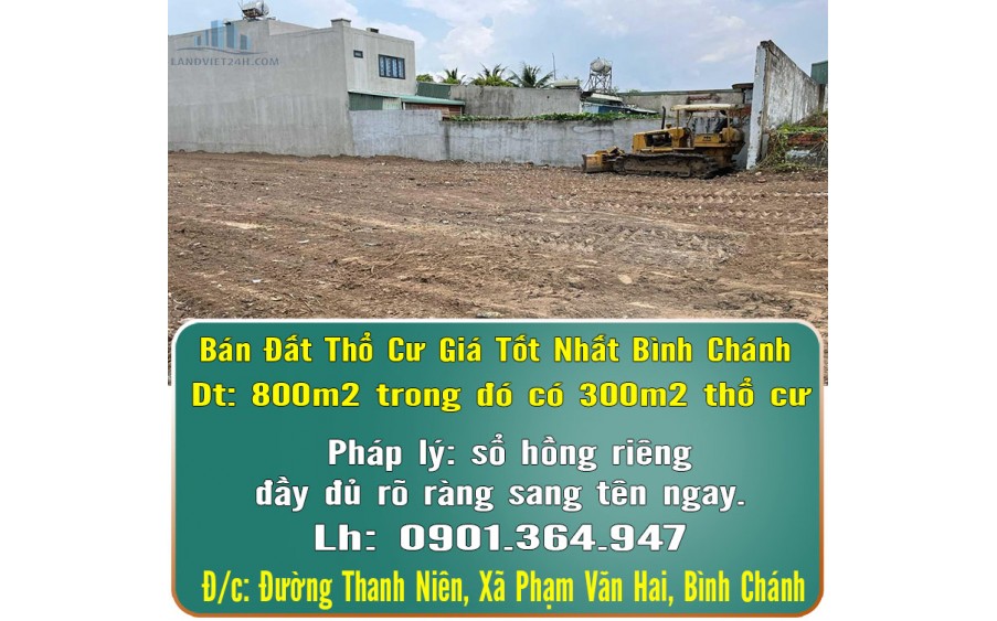 Bán Đất Thổ Cư Giá Tốt Nhất Bình Chánh