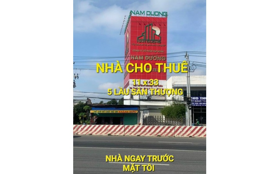 Cho thuê Nhà 308m2 6 tầng 100tr/t QL13 Thuận An Bình Dương