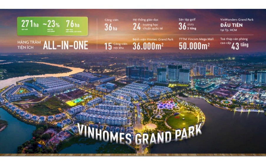 Sở Hữu Ngay Căn Studio Thuộc Phân Khu Cao Cấp Tại Vinhome Grand Park Quận 9 chỉ với 400 triệu