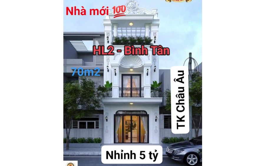 NHÀ MỚI HƯƠNG LỘ 2 - BÌNH TÂN - 3 TẦNG - 70M2 - 5 TỶ XÍU