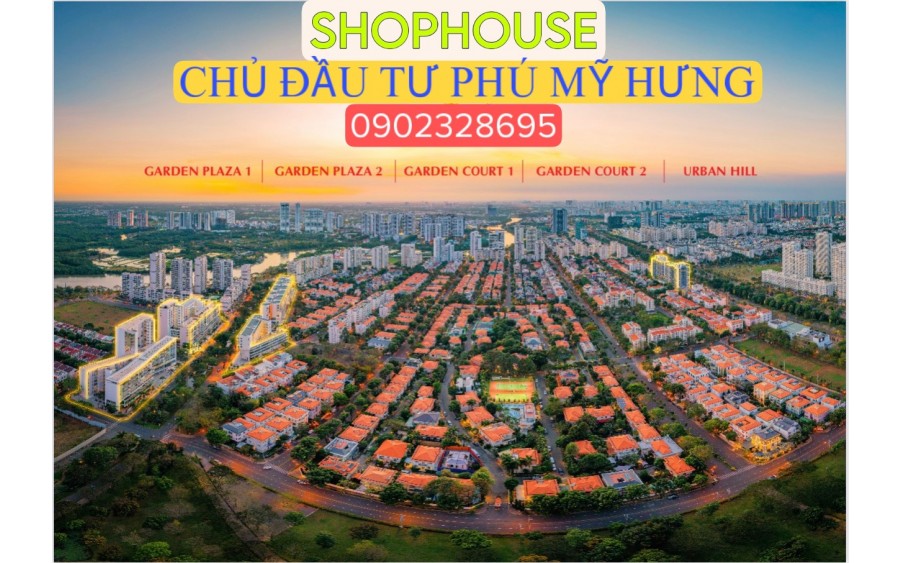 Bán Shophouse Phú Mỹ Hưng vị trí mặt tiền đường đông đúc. Thanh toán dài hạn đến T9/2026