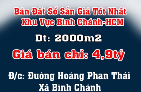 Chính Chủ Bán Đất Sổ Sẵn Giá Tốt Nhất Khu Vực Bình Chánh-HCM