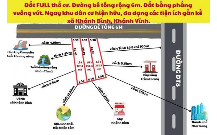 ⚡️Mở bán 3 lô Đất Full thổ cư Ba Dùi , khánh Bình , Khánh vĩnh.