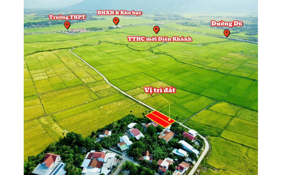 Bán siêu phẩm view lúa cực đẹp tại Diên Lạc , ngay trung tâm hành chính Diên Khánh.