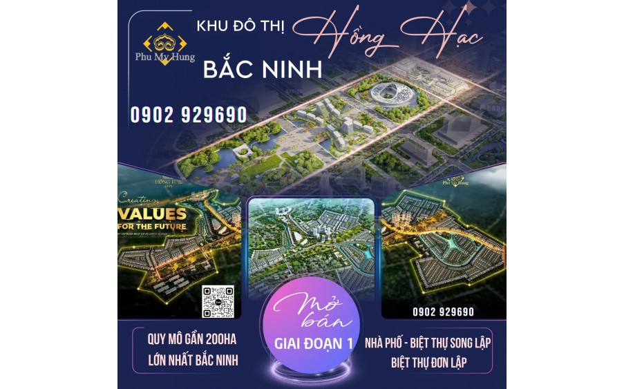 Bắc Ninh - Phú Mỹ Hưng - Khu đô thị sinh thái Hồng Hạc. Sắp ra mắt và mở bán đợt 1. Liên hệ 0902 929690