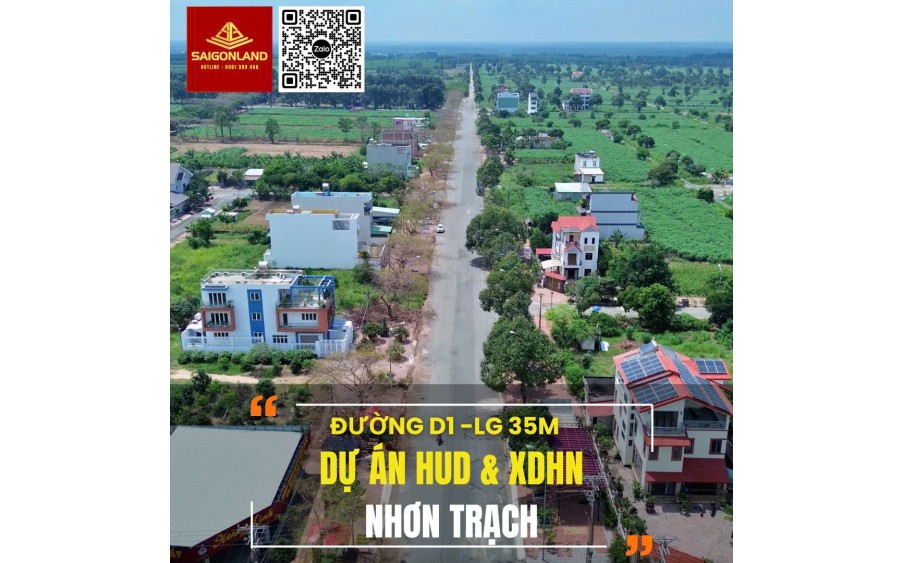 Đất nền HUD - XDHN tại Nhơn Trạch cực rẻ chỉ 9.5 triệu/m2, sẵn sổ hồng công chứng trong ngày