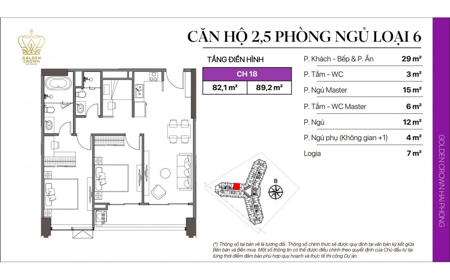 Chinh Phục Đỉnh Cao Cuộc Sống Cùng Căn Hộ 2,5PN Tại Golden Crown Hải Phòng – Sở Hữu Ngay, Nhận Ưu Đãi Cực Sốc!