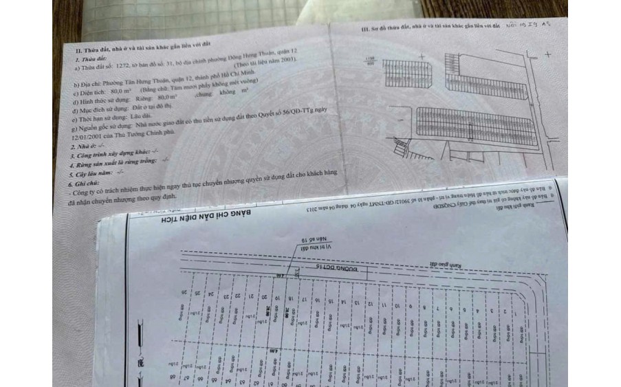 Bán đất (4x20) khu dân cư an sương, P. Tân Hưng Thuận, Quận 12 giá 6.5 tỷ