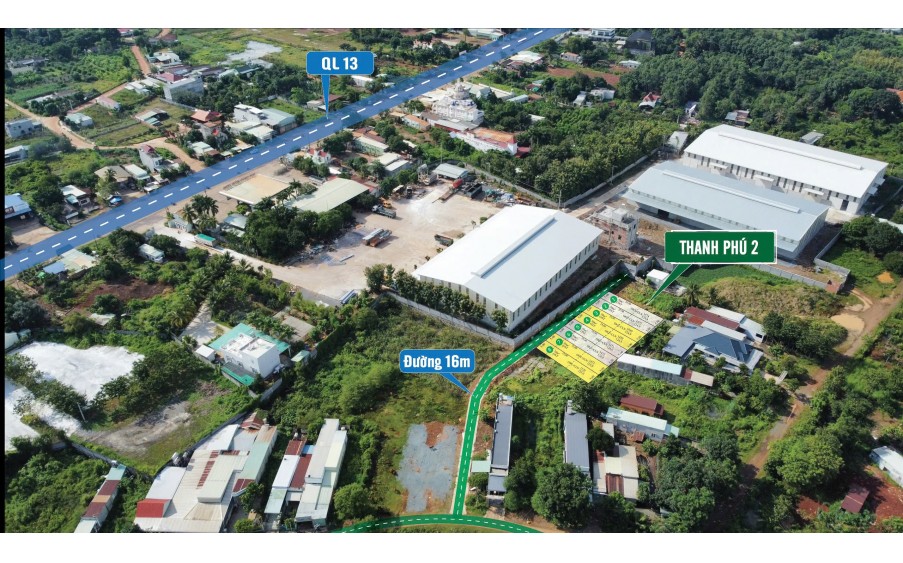 Duy nhất 2 lô (10x25=250m2) mặt tiền QL13 vào 50m, cty sản xuất 10.000m2 trước đất, dân đông như SG