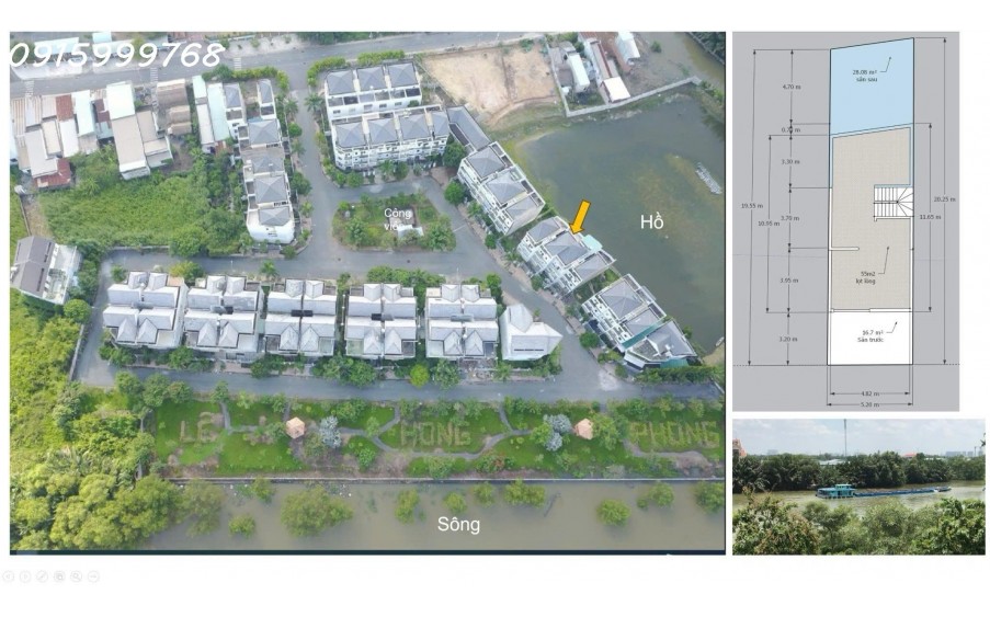 Nhà 4 tầng KDC Compound view sông Nhà bè,cách q7,q8 chỉ 7km. Giá 8ty8