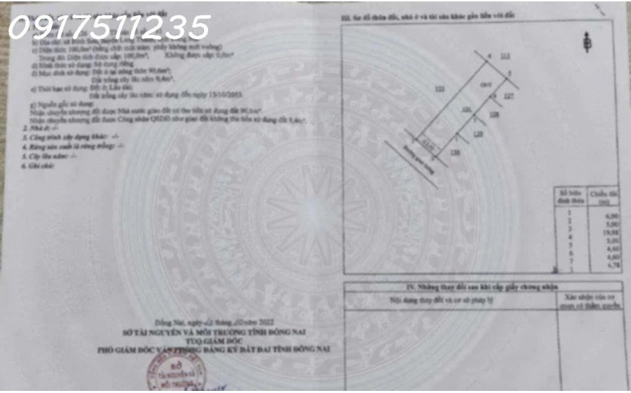 Cần bán lô đất 1.5 tỷ thổ cư Ngã 4 Lộc An vào 10 phút. Cách KCN Lộc An 3km, cách sân bay Long Thành 9km. Lh 0917511235