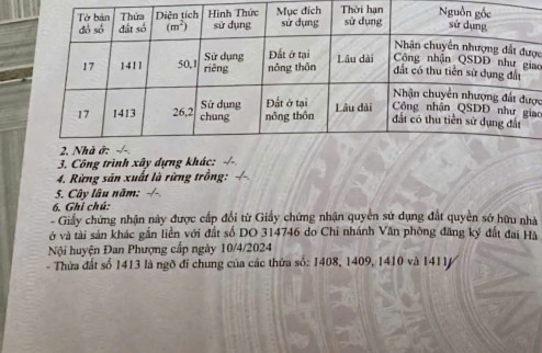 Em Chính Chủ Bán Đất Thổ Cư 50M2 ở Cụm 11 Đan Hội, Tân Tây Đô, xã Tân Lập, Đan Phượng, HN