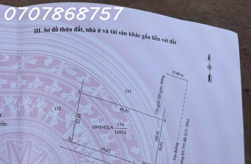 Chính chủ bán lô đất đẹp mặt tiền đường 795, xã Tân Thành, Tân Châu, giá đầu tư 1,4tr/m2