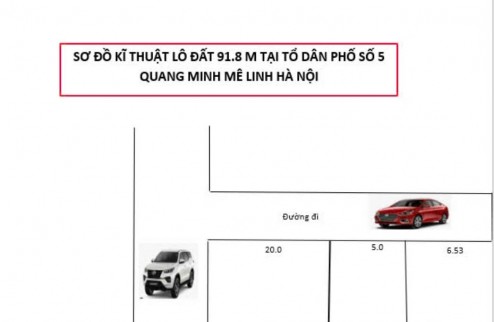 HÀNG SIÊU HIẾM 92M2 ĐẤT GIÁP KHU CÔNG NGHIỆP QUANG MINH HÀ NỘI.