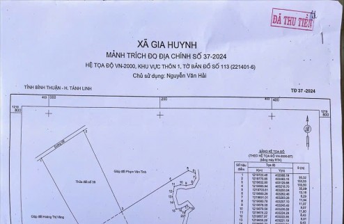 Bán Đất Thôn 1, Xã Gia Huynh, Huyện Tánh Linh, Tỉnh Bình Thuận, 56,000m2 Giá 88 Tỷ