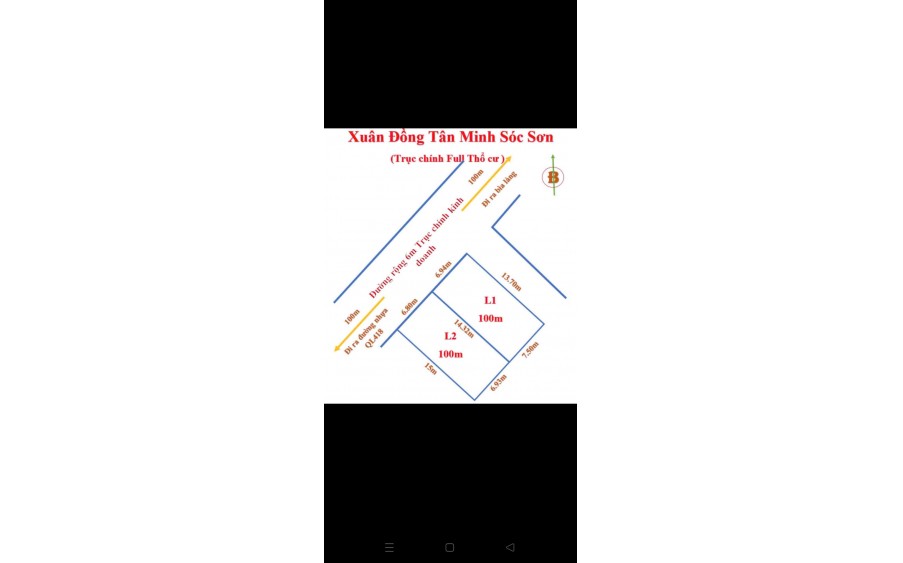 MỞ BÁN 100m2 XUÂN ĐỒNG TÂN MINH SÓC SƠN 0962019938