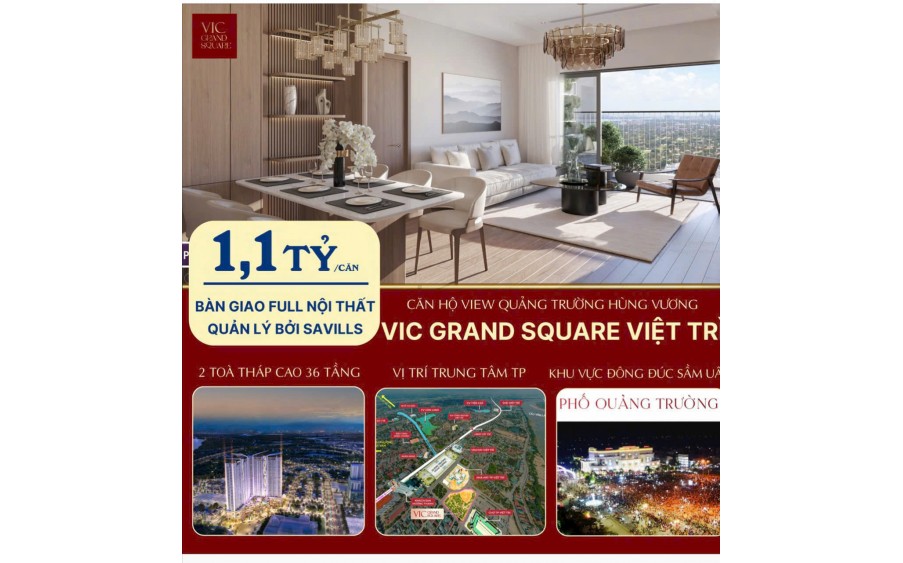 căn hộ dịch vụ thương mại cao cấp VIC GRAND SQUARE