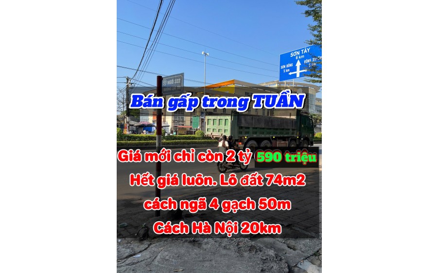 BÁN GẤP GIÁ MỚI CHỈ 2 tỷ 590 tr Cách quốc lộ 32 chỉ 50m, cách Hà Nội 20km. GIÁ CHỈ TRONG TUẦN NÀY