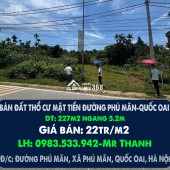 CHÍNH CHỦ BÁN ĐẤT THỔ CƯ MẶT TIỀN ĐƯỜNG PHÚ MÃN-QUỐC OAI