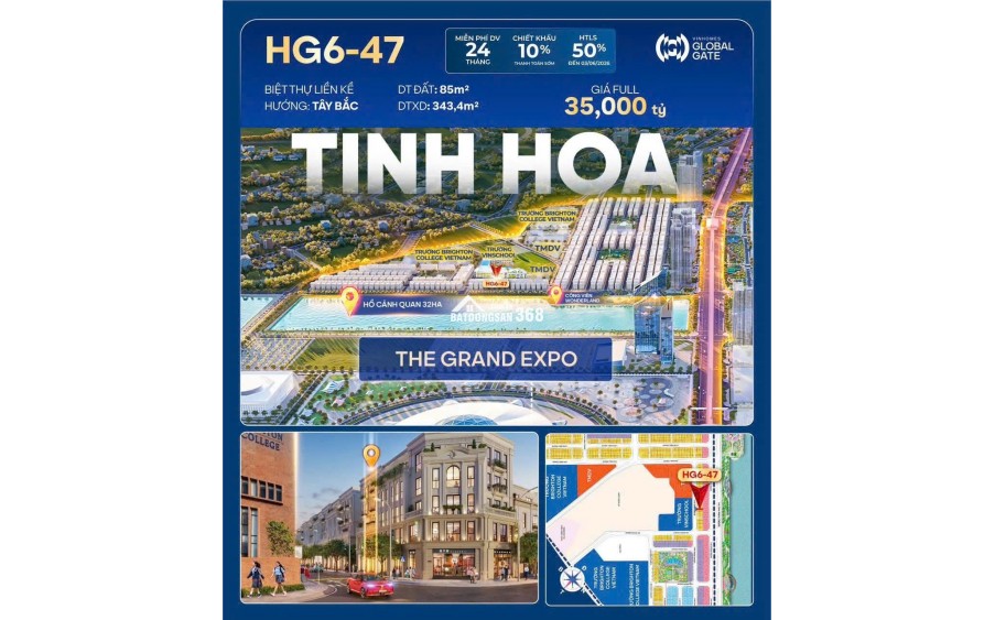 Sở hữu ngay siêu phẩm biệt thự HG6-4x 
vinhomes cổ loa