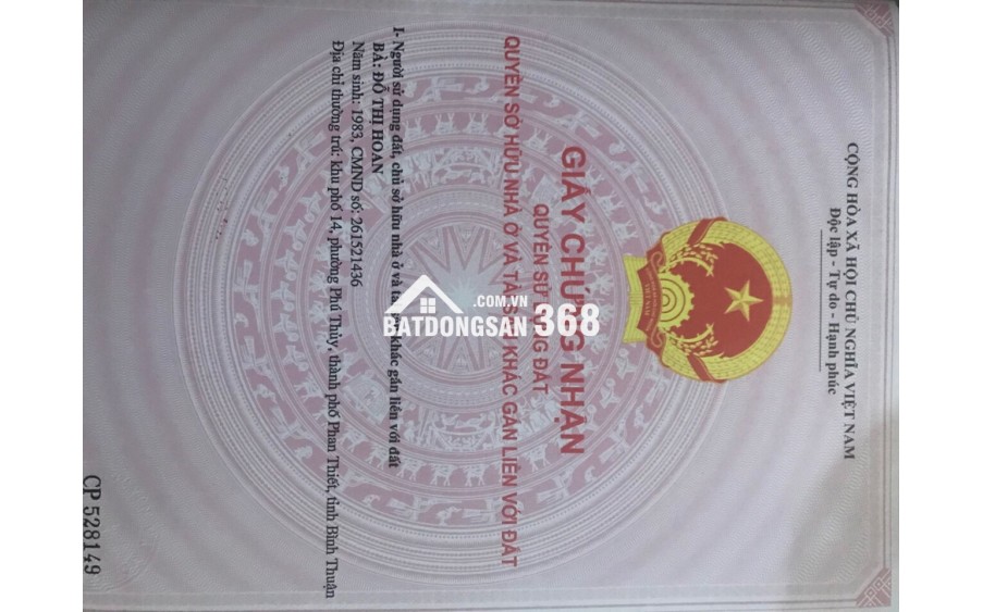 Cần bán 2 lô mặt tiền trung tâm Phan Thiết 663 m2