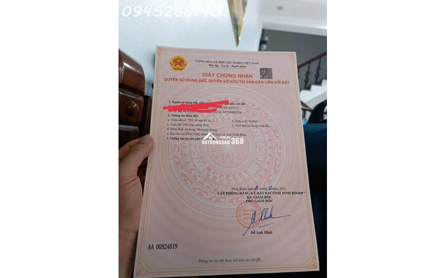 Chính chủ bán đất Ninh Bình tại Vạn Hạnh, oto vào quay đầu thoải mái