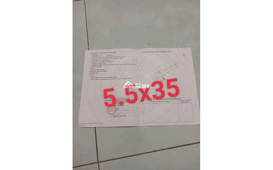 ĐẤT NGỘP HỰU THẠNH THỔ CƯ 5,5X35 ĐƯỜNG 5M 680TR TL