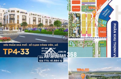 Siêu phẩm liền kề 2 mặt tiền, vị trí vàng đắc địa tại Vinhomes Global Gate!** 