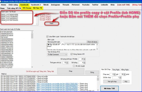 Phần Mềm Vshorts – Tự Động Hóa Marketing Facebook Toàn Diện 0961.006.186