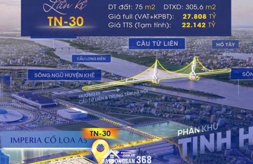  CƠ HỘI ĐẦU TƯ VÀNG - CĂN TN-30 VINHOMES CỔ LOA 