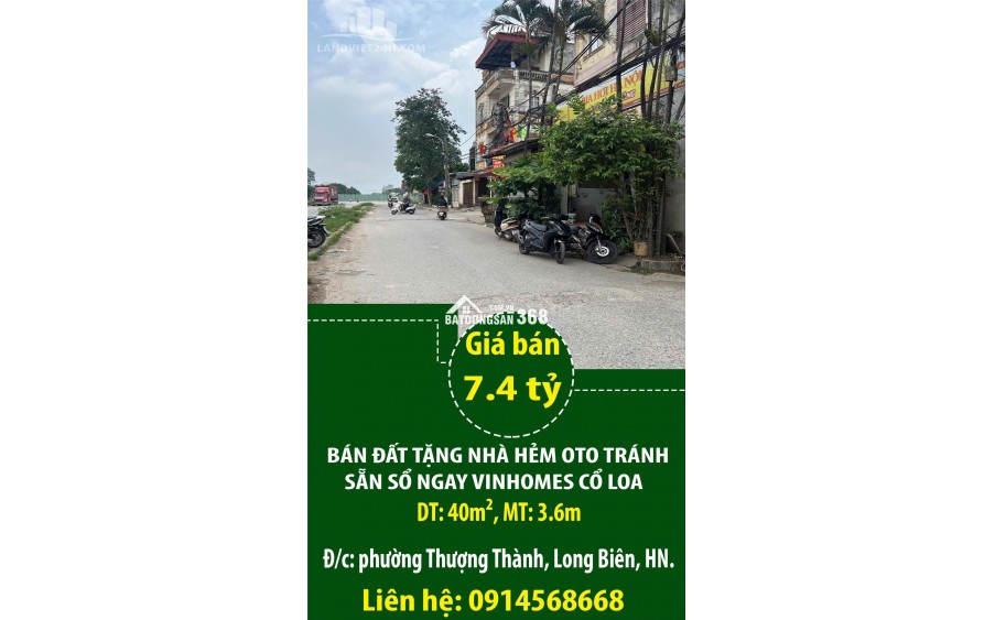 BÁN ĐẤT TẶNG NHÀ HẺM OTO TRÁNH SẴN SỔ NGAY VINHOMES CỔ LOA