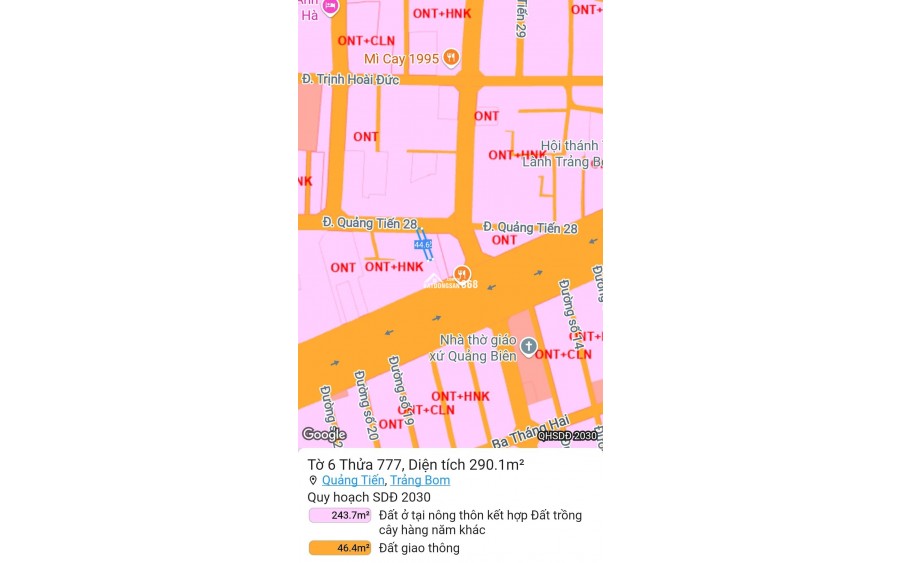 Mặt tiền 7,3m Quảng Tiến 28, có thổ cư, gọi em Duy 077 558 1080