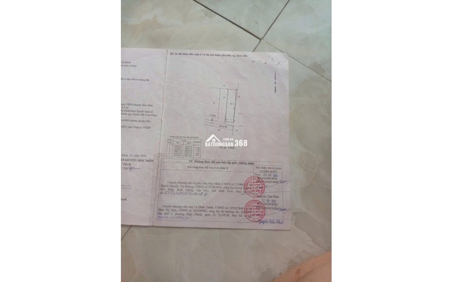 Bán Gấp Đất F0 Giá Đẹp Hơn 1tỷ7 Cho 100m2, SHR Hóc Môn, Khu Vực Đông Dân Cư, Thuận Tiện Đi Lại