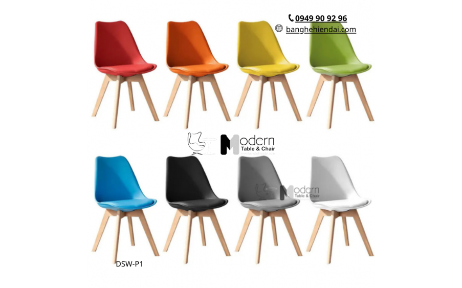 GHẾ ĂN LƯNG NHỰA NỆM PVC CHÂN GỖ DSW-P1 Ở HCM GIÁ RẺ, GHẾ ĐẸP BỀN CHO MỌI KHÔNG GIAN