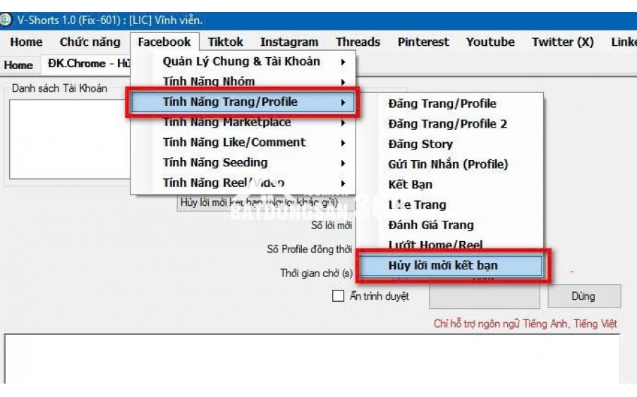 Phần mềm Đăng bài lên nhiều group, fanpage, profile hàng loạt - Vshorts