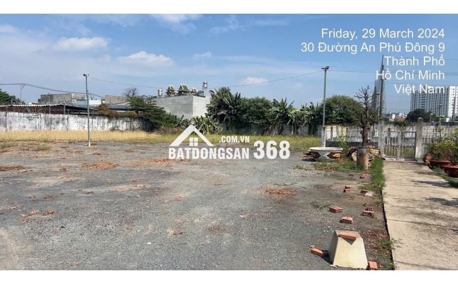 ĐẦU TƯ ĐÓN SÓNG – BÁN ĐẤT MẶT TIỀN ĐƯỜNG AN PHÚ ĐÔNG 9, Q.12 – HƠN 3.200M² – GIÁ CHỈ 60 TỶ