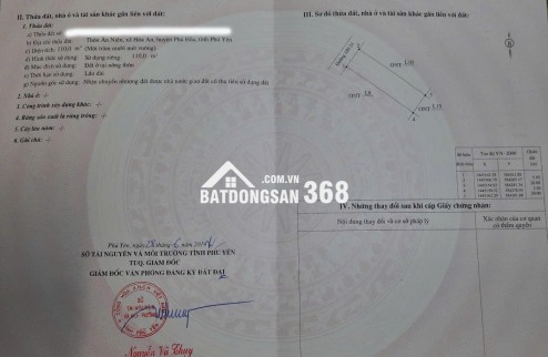 Cần bán lô đất đối diện Trường THCS Hòa An (5.5m x 20m) DH21- Phú Ân, Hòa An, Phú Yên