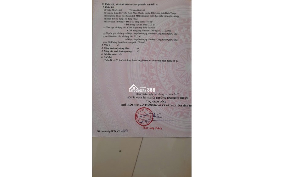 Bán đất đường số 27, thôn 3 xã Nam Chính huyện Đức Linh