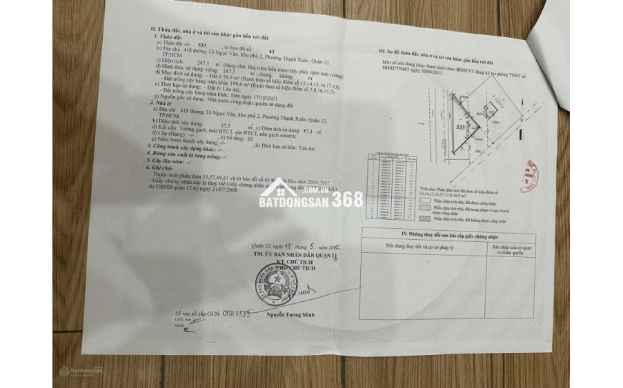 Bán kho, nhà xưởng tại mặt tiền đường Tô Ngọc Vân, 1500m2, Q12, HCM - giá cực chất