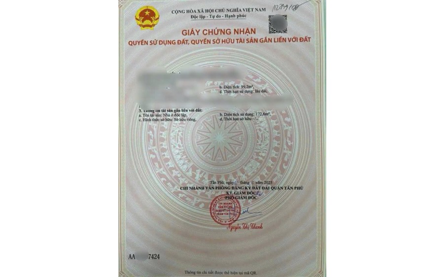 BÁN NHÀ TRỊNH ĐÌNH TRỌNG - GIÁP QUẬN 11 - 100M2 (4.2X22) NỞ HẬU 4.8M - HẺM ÔTÔ ĐƯỜNG NHỰA 6M THÔNG - 3 TẦNG MỚI ĐẸP - GIÁ 10 TỶ 6 TL