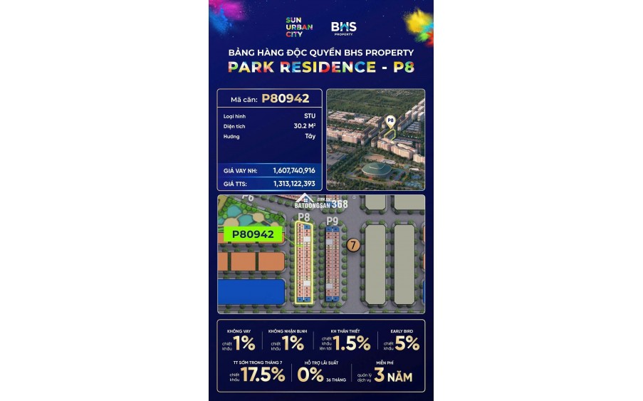 Căn hộ studio - tòa P8 dự án Sun Urban City Hà Nam (P80942)