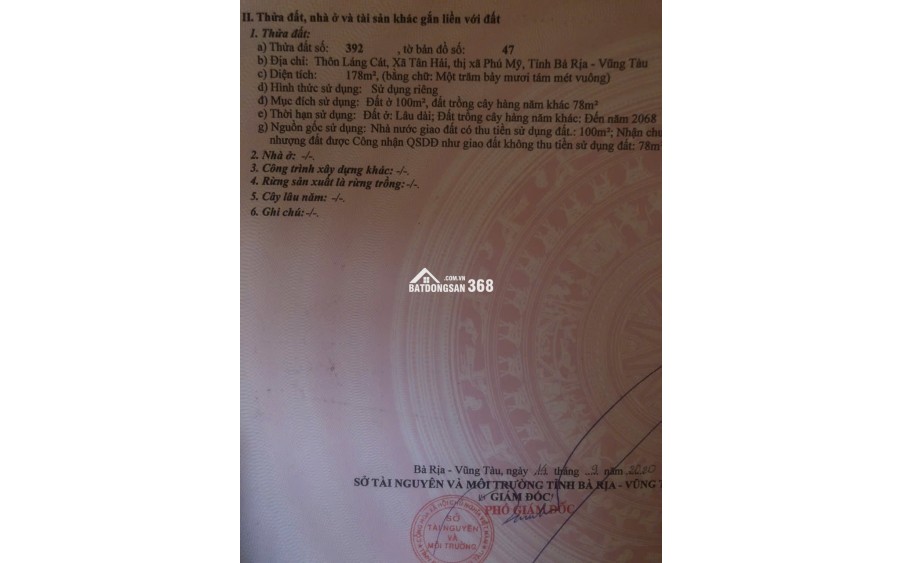 BÁN ĐẤT SHR CHÍNH CHỦ