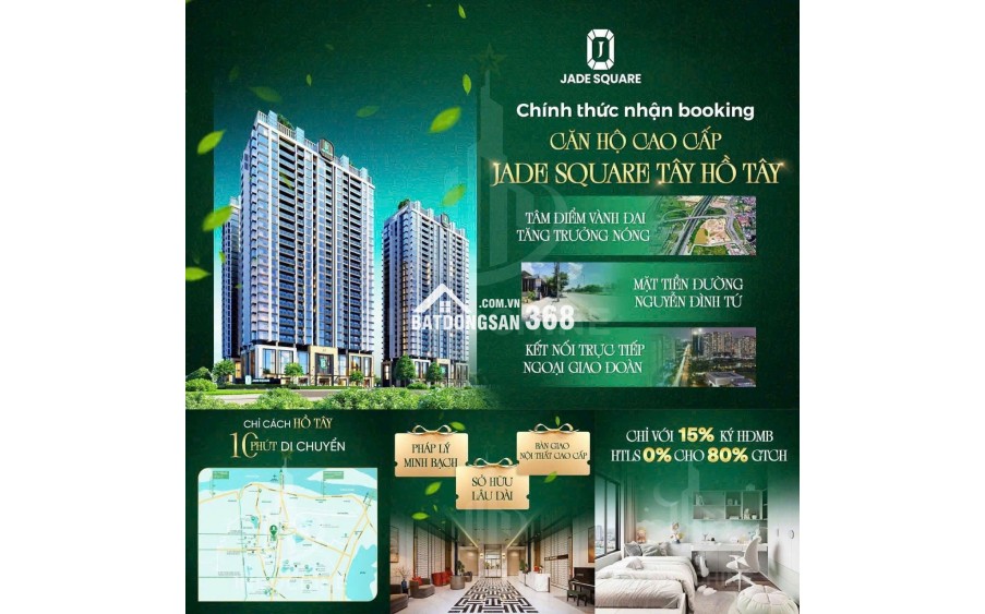  CĂN HỘ CAO CẤP - JADE SQUARE TÂY HỒ TÂY - VIEW CÔNG VIÊN HIẾM - 128 M2 - CHỈ 12 TỶ.