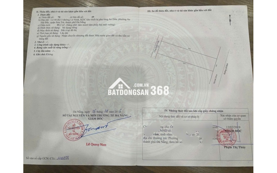 BÁN LÔ ĐẤT ĐẸP – ĐƯỜNG LÊ NINH, ĐÀ NẴNG – KHU DÂN CƯ AN ĐÔNG PHÁT TRIỂN