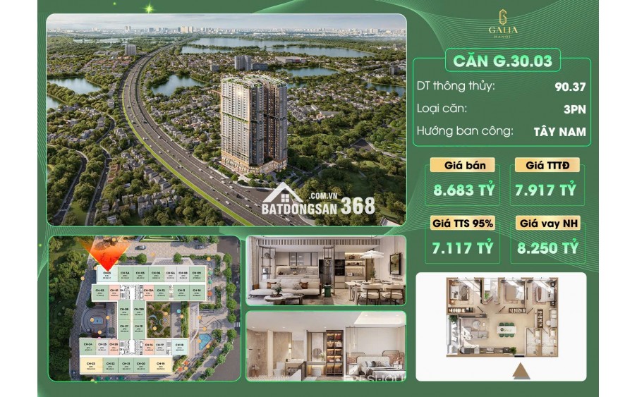 Bán Căn góc Viwe cực hot 3N2VS DT 90,3 m2 một siêu phẩm dự án Galia Yên Sở