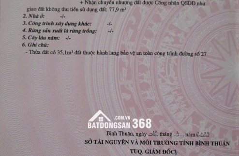 Bán đất đường số 27, thôn 3 xã Nam Chính huyện Đức Linh