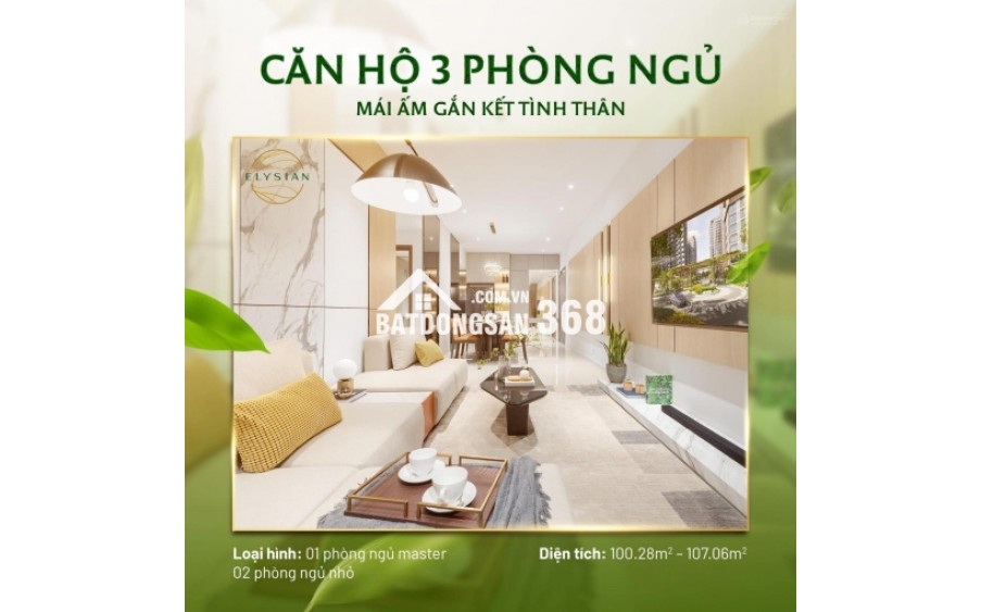 Căn hộ Elysian quận 9, rổ hàng đa dạng các căn từ 1,2,3PN giá tốt view đẹp, mua ngay trực tiếp CĐT, CK 8%, Thanh toán 5% ký HĐMB
