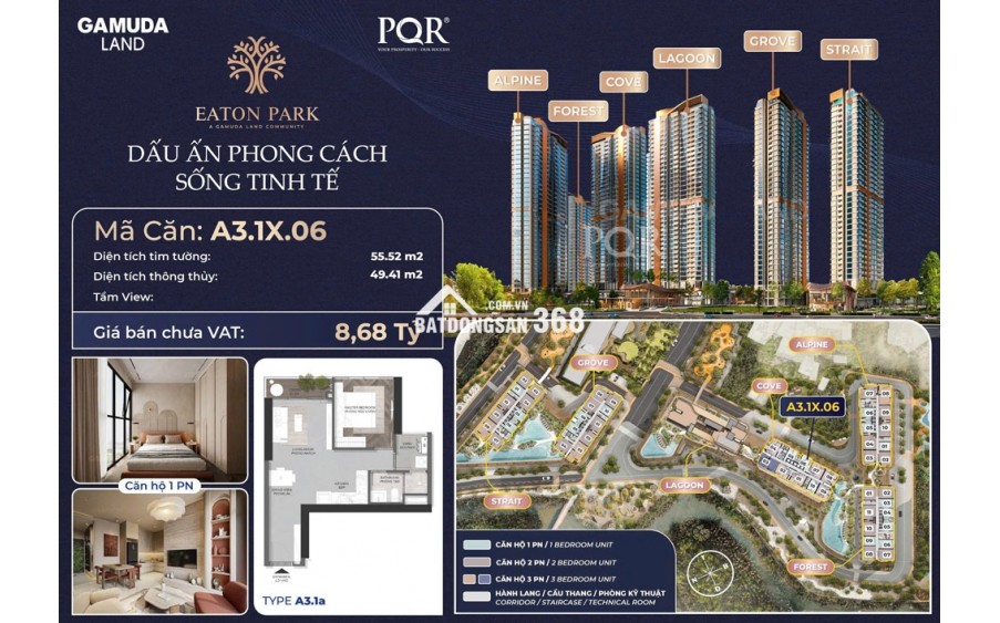Giỏ hàng căn hộ Eaton Park giá gốc CĐT -  căn hộ cao cấp 1PN, 2PN, 3PN, Shophouse Eaton Park - Gamuda Land, quận 2