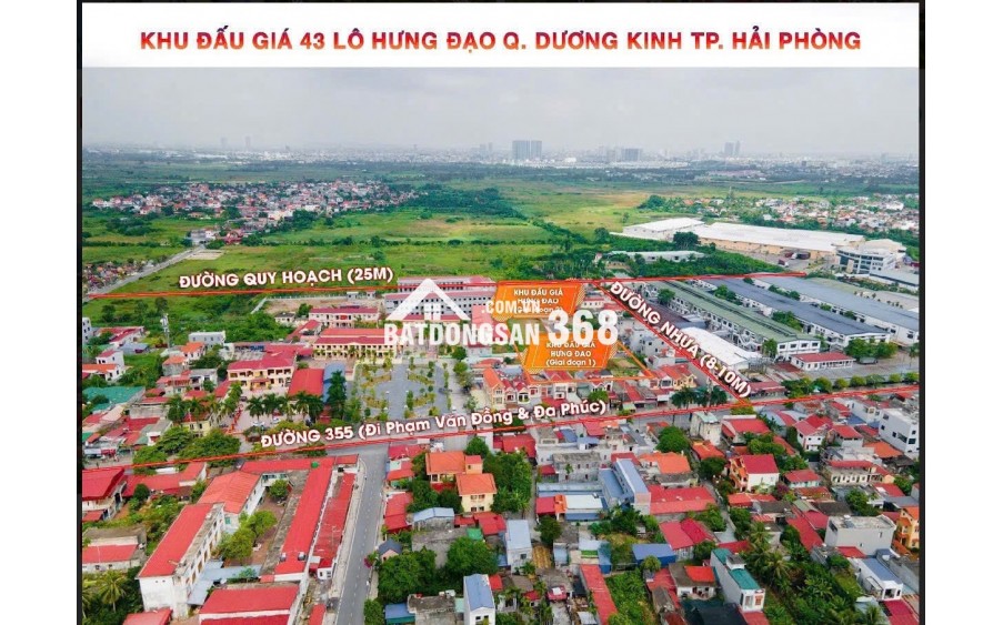Bán đất khu đấu giá 43 lô trung tâm phường Hưng Đạo, Dương Kinh