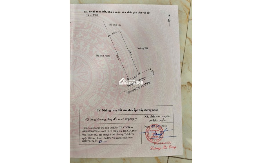 Bán đất mặt đường Trần Minh Thắng, Quý Kim – Đồ Sơn